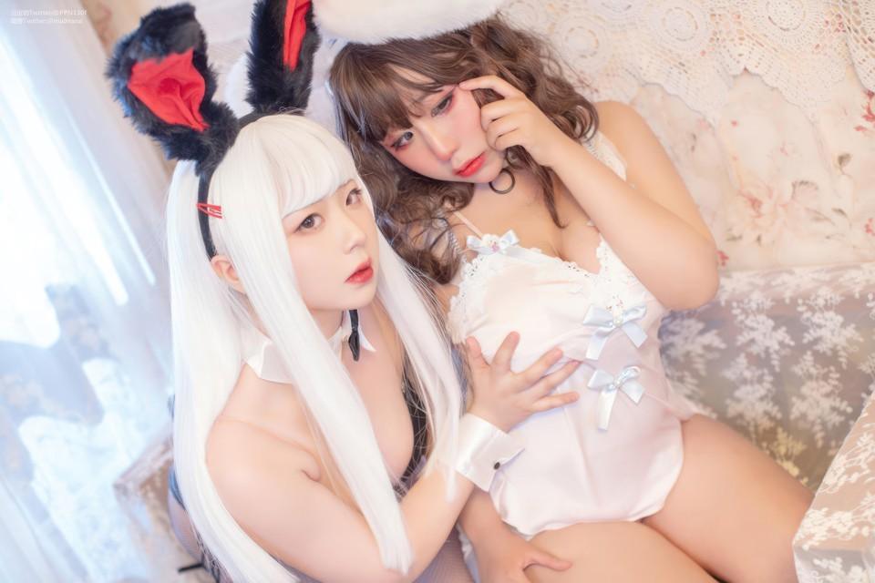 皮皮奶可可爱了啦 – NO.071&喵零超可爱 双人兔兔 [51P-453MB]